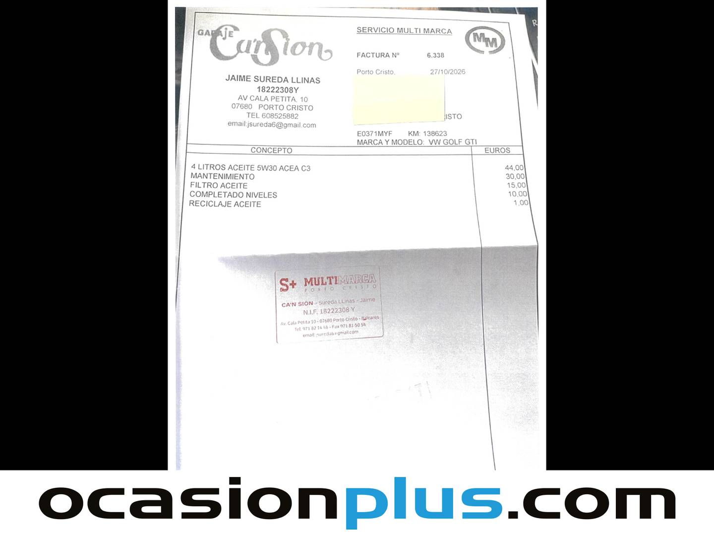 Foto del mantenimiento del Volkswagen Golf Volkswagen Golf GTI 2.0 TSI BMT (220 CV)