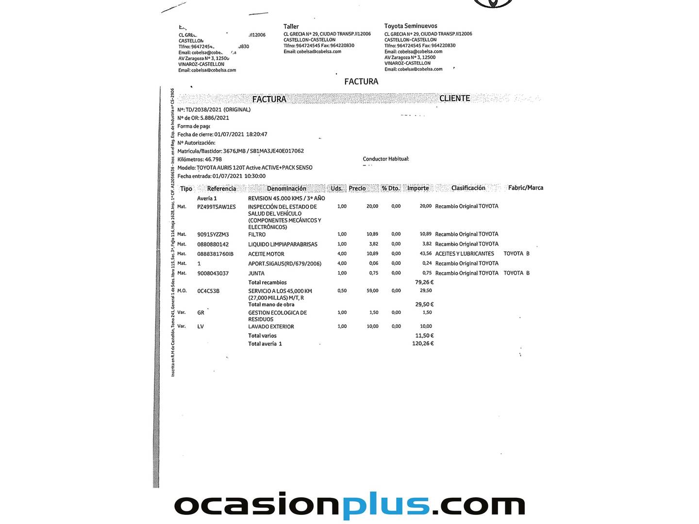 Foto Toyota Auris Toyota Auris 120T Active (116 CV)