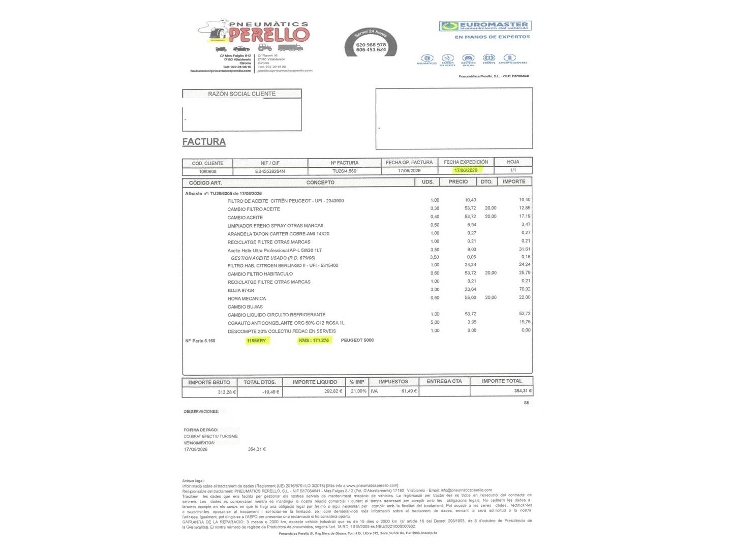 Foto del mantenimiento del Peugeot 5008 Peugeot 5008 PureTech 130 S&S Allure (130 CV)