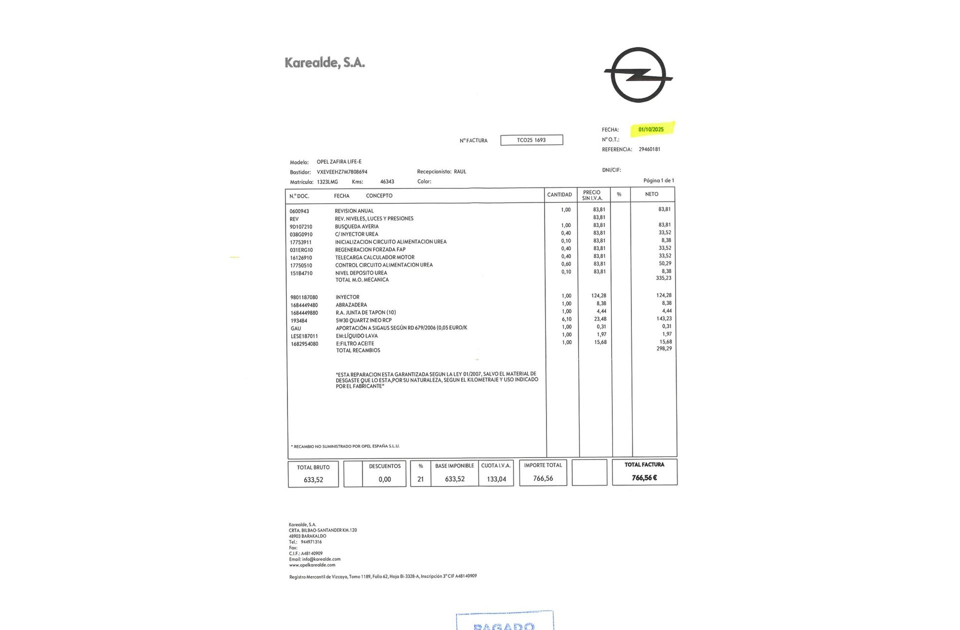 Opel Zafira Life 2.0 Diesel M Elegance 8 plazas - foto 33