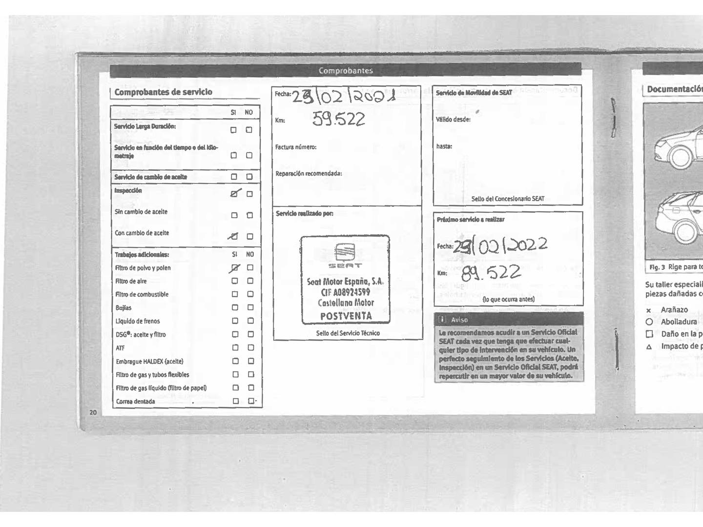 Foto del mantenimiento del Seat León Seat León ST 1.6 TDI S&S Style Plus DSG7 (115 CV)