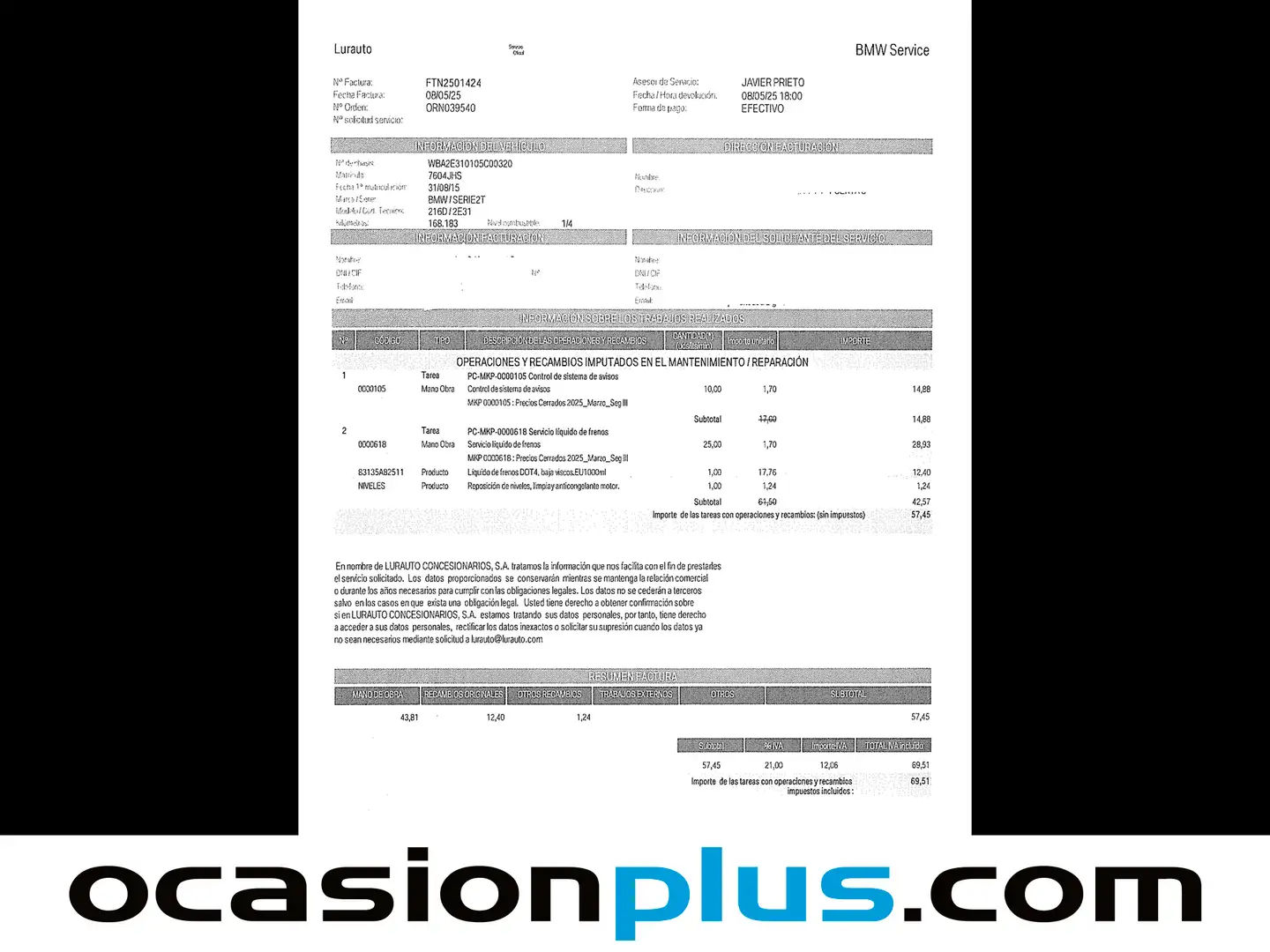 Foto BMW Serie 2 Gran Tourer BMW Serie 2 216d Gran Tourer 7 Plazas (116 CV)