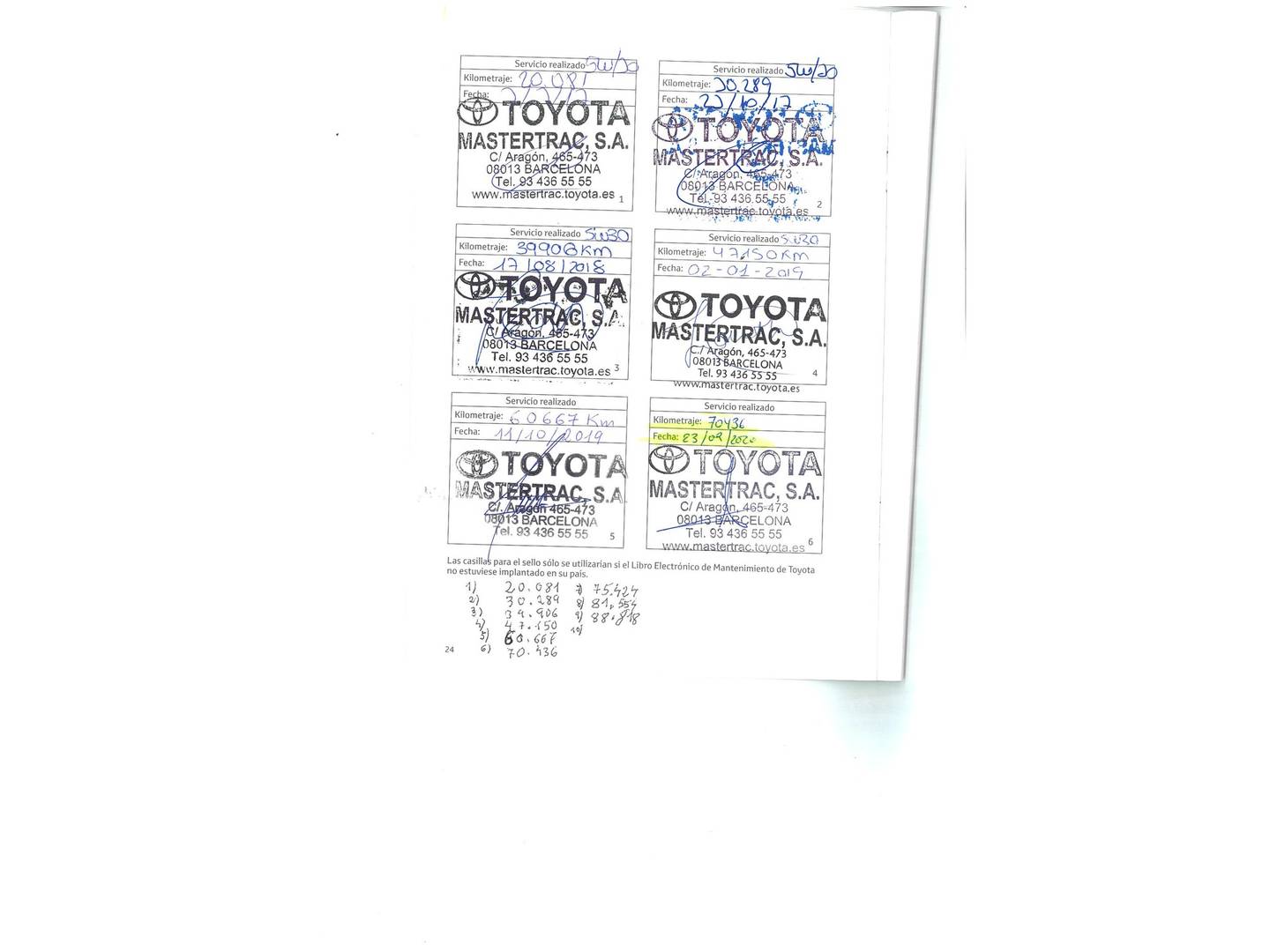 Foto del mantenimiento del Toyota Auris Toyota Auris 140H Hybrid Active (136 CV)