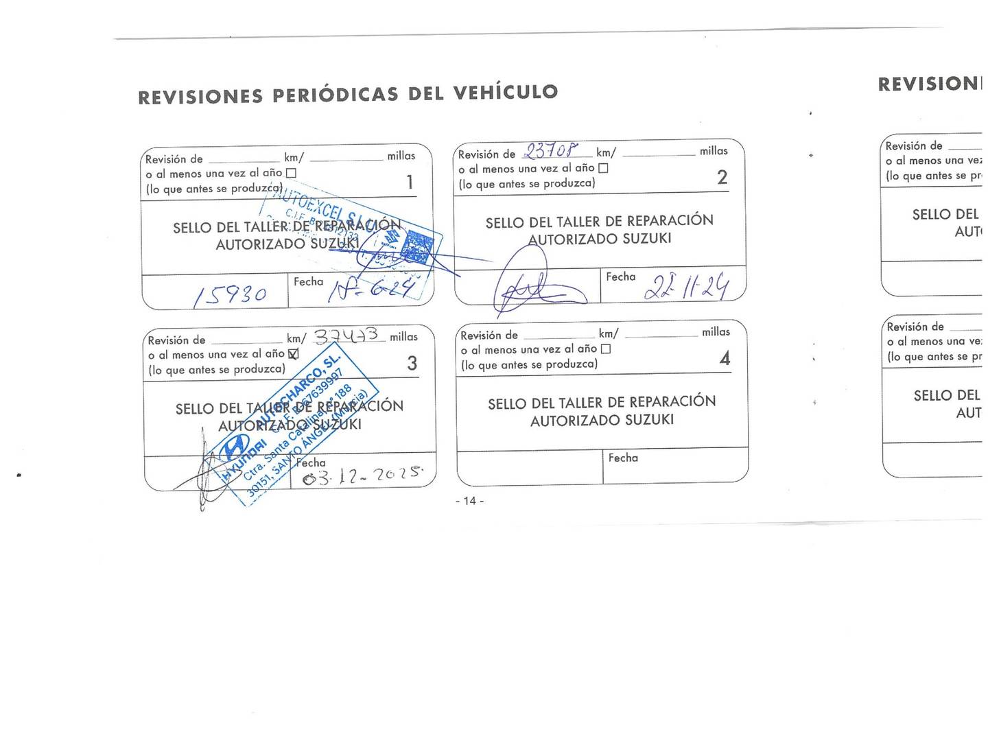Foto del mantenimiento del Suzuki S-Cross Suzuki S-Cross 1.4T Mild Hybrid S2 (129 CV)