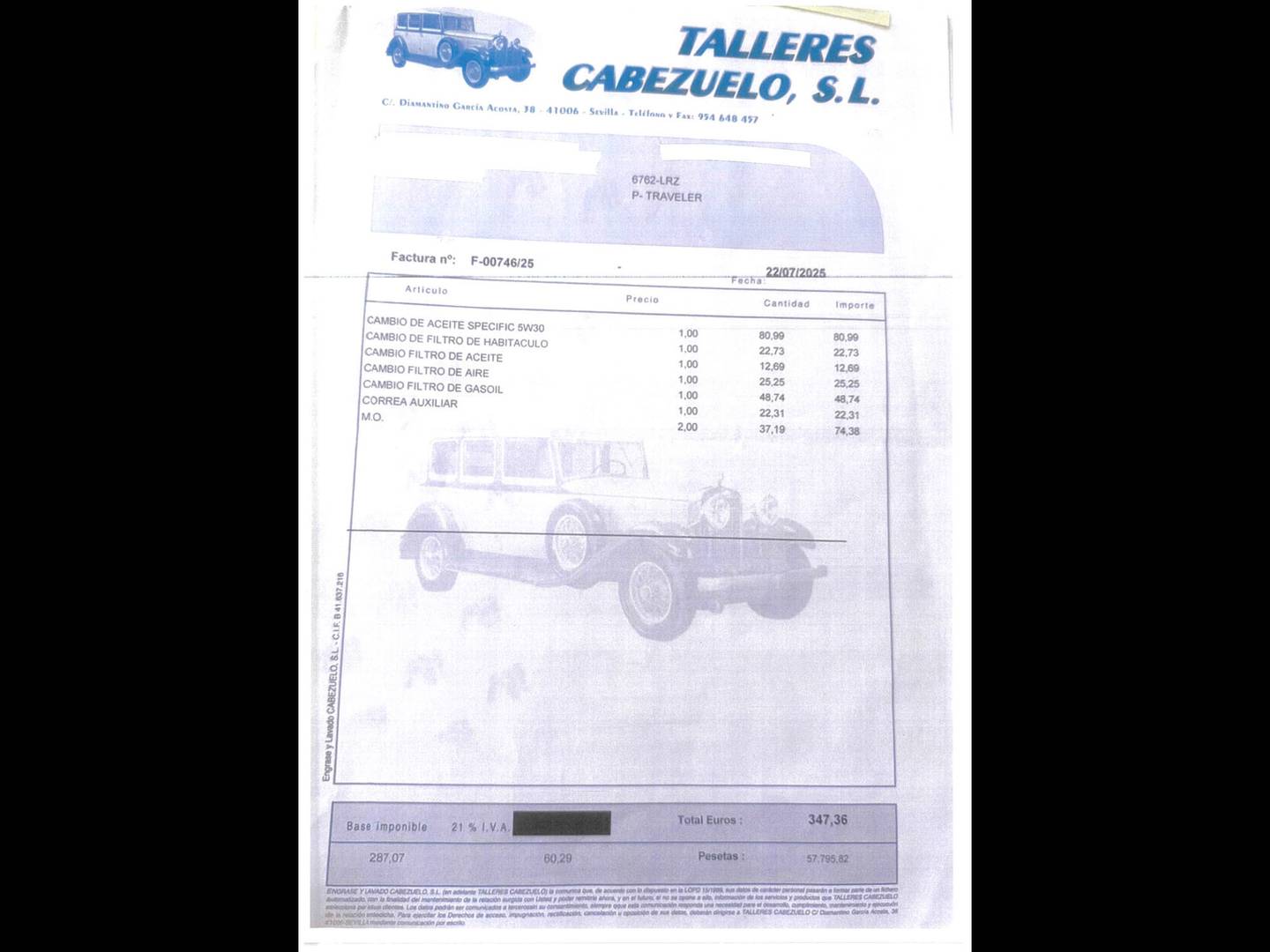 Foto del mantenimiento del Peugeot Traveller Peugeot Traveller BlueHDi 120 Business Long (120 CV) 9 Plazas