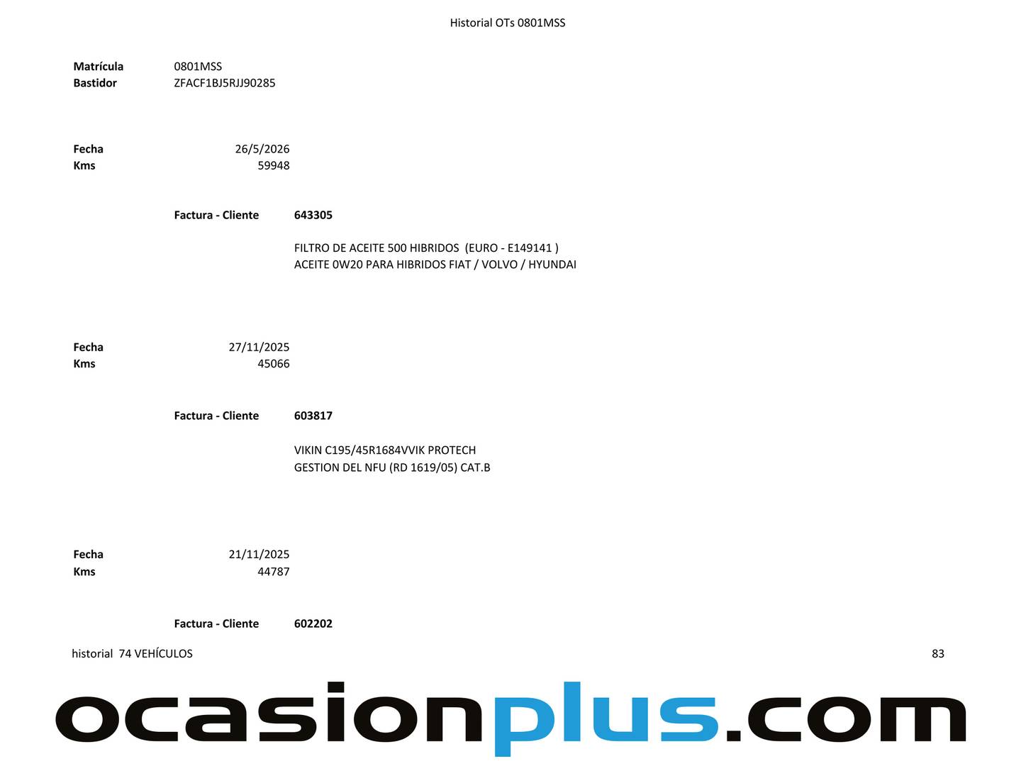 Foto del mantenimiento del Fiat 500 Fiat 500 1.0 Hybrid Dolcevita (70 CV)