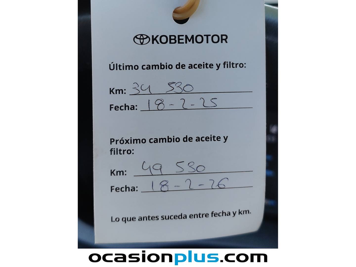Foto del mantenimiento del Toyota Yaris Toyota Yaris 120H Active Tech (116 CV)