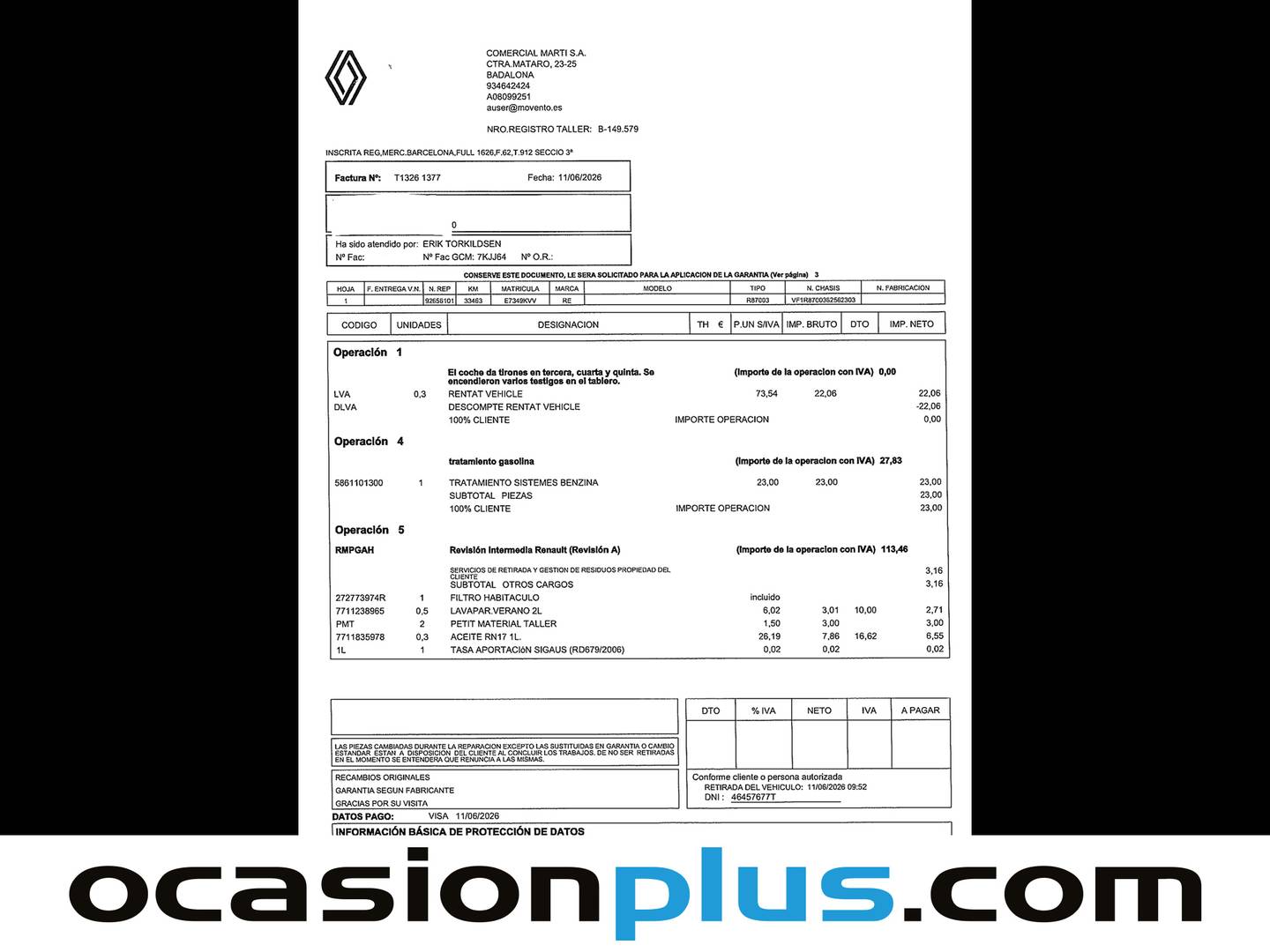 Foto del mantenimiento del Renault Captur Renault Captur Zen TCe (150 CV) GPF