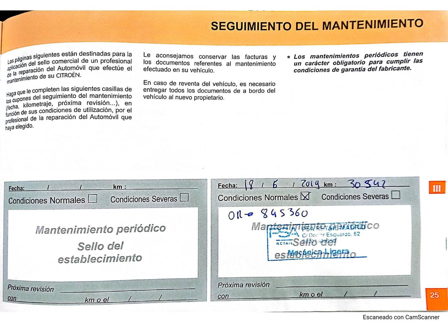 Foto del mantenimiento del Citroën C4 Cactus Citroën C4 Cactus PureTech 110 S&S Feel (110 CV)