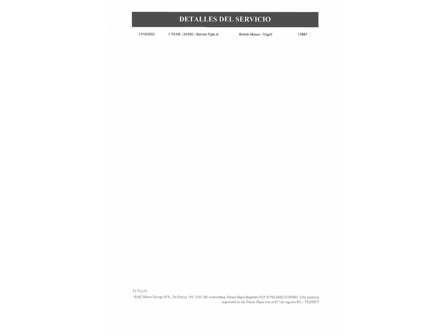 Foto del mantenimiento del MG ZS EV MG ZS Luxury Long Range OBC (156 CV)