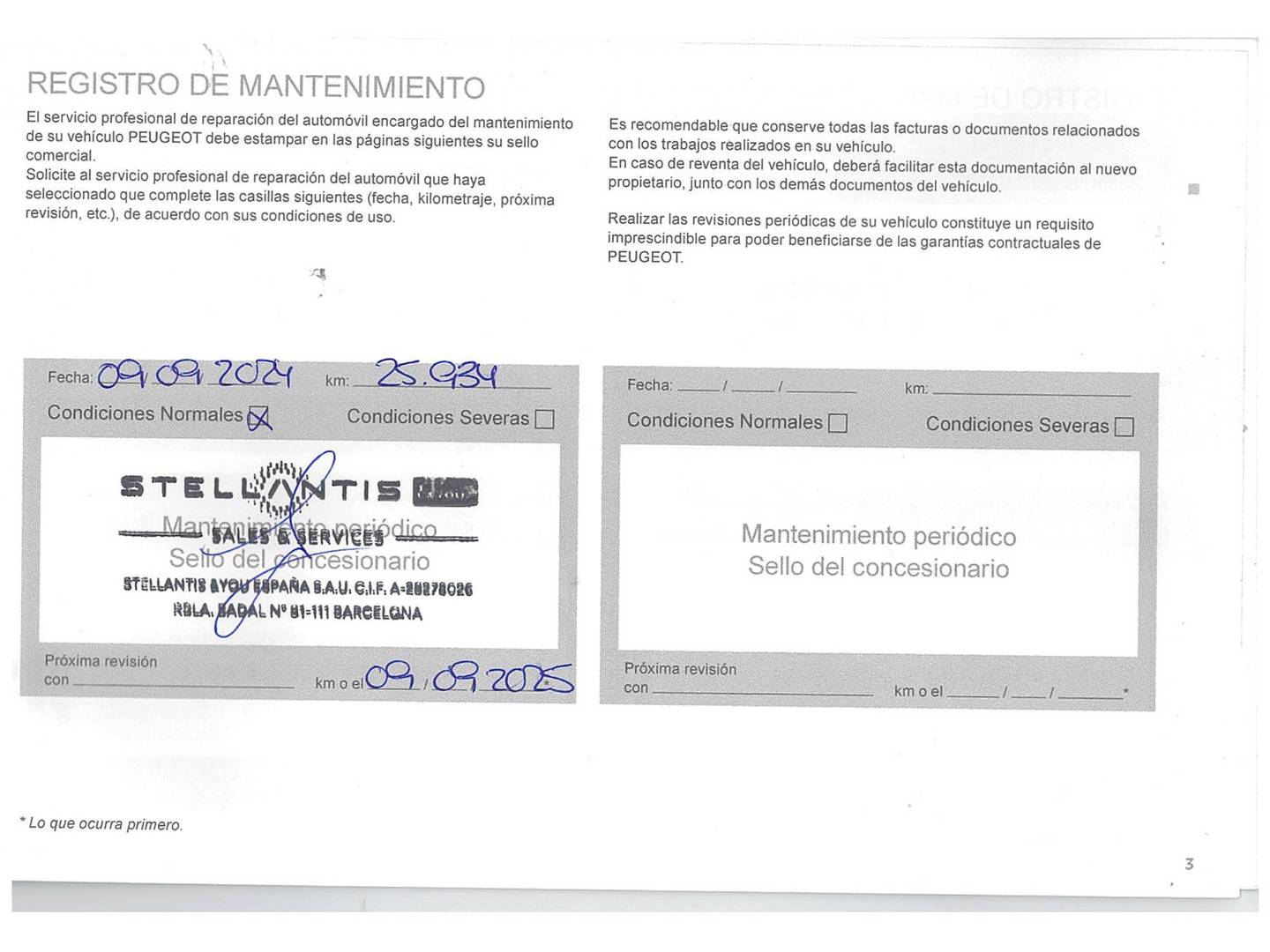 Foto del mantenimiento del Peugeot Rifter Peugeot Rifter BlueHDi 130 S&S GT Business Standard (130 CV)