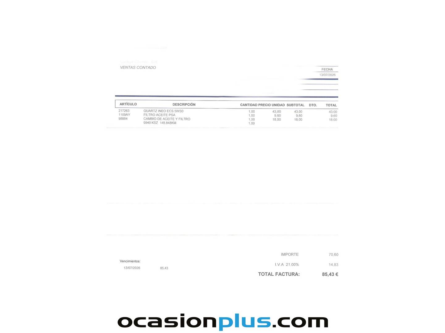 Foto del mantenimiento del Peugeot 3008 Peugeot 3008 BlueHDI 130 S&S Allure (130 CV)