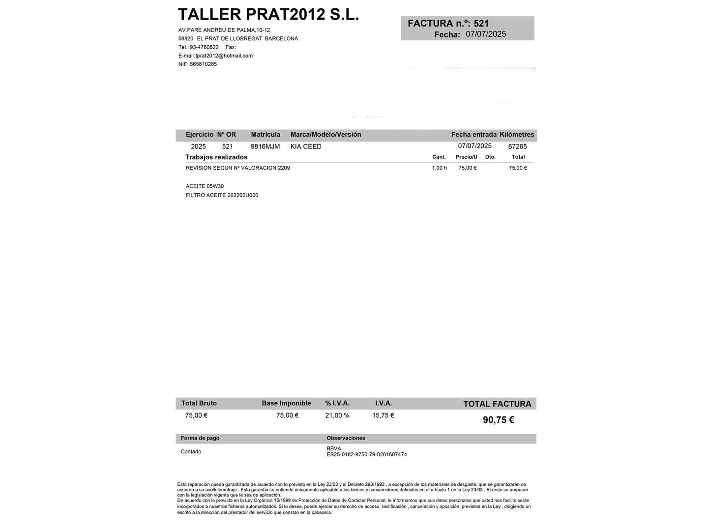 Foto del mantenimiento del KIA Ceed KIA Ceed 1.6 MHEV iMT Drive (136 CV)