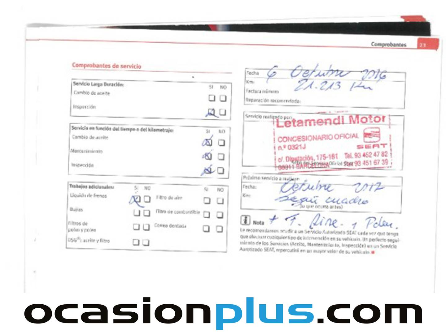 Foto del mantenimiento del Seat Ibiza Seat Ibiza ST 1.4 Style (85 CV)