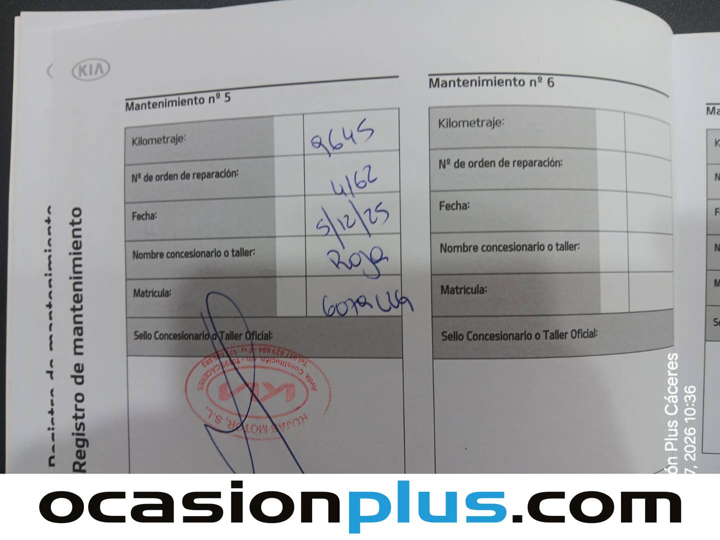 Foto del mantenimiento del KIA Rio KIA Rio 1.2 CVVT Drive (84 CV)