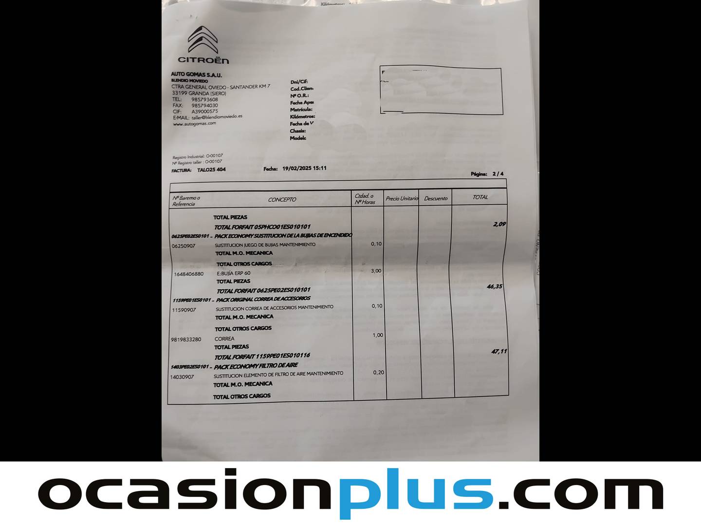 Foto del mantenimiento del Citroën C3 Citroën C3 PureTech 82 Feel (83 CV)
