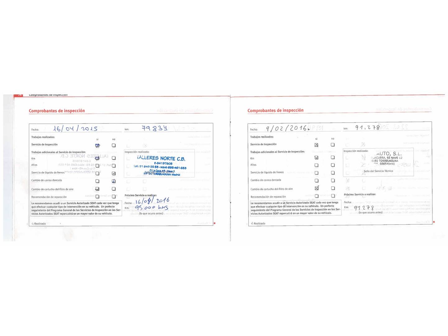 Foto del mantenimiento del Seat Altea Seat Altea 1.4 TSI Style (125 CV)