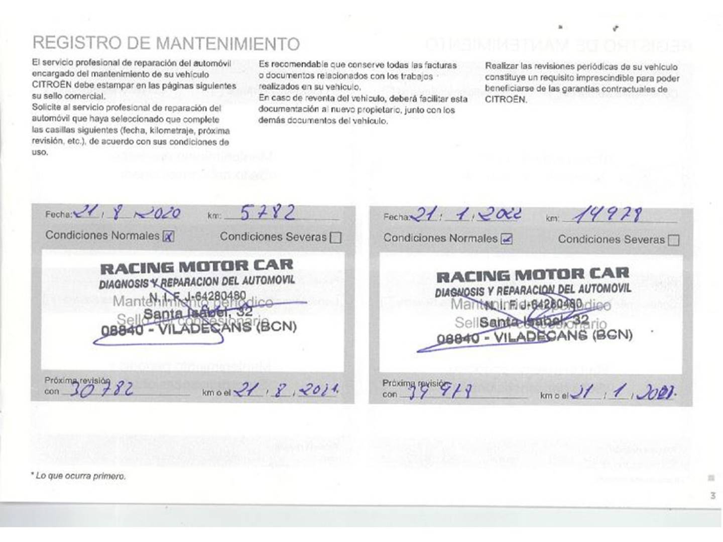 Foto del mantenimiento del Citroën C3 Aircross Citroen C3 Aircross PureTech 110 S&S Shine EAT6 (110 CV)