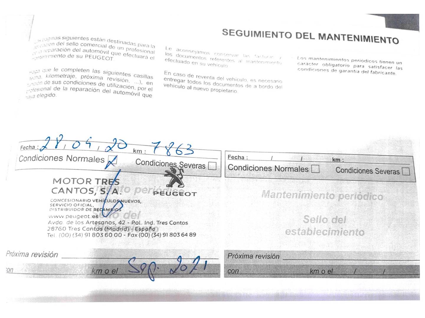 Foto del mantenimiento del Peugeot 2008 Peugeot 2008 BlueHDi 100 Signature (100 CV)