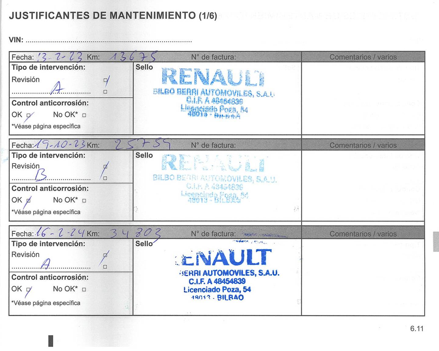 Foto del mantenimiento del Dacia Lodgy Dacia Lodgy Stepway Comfort dCi (115 CV) 7 Plazas