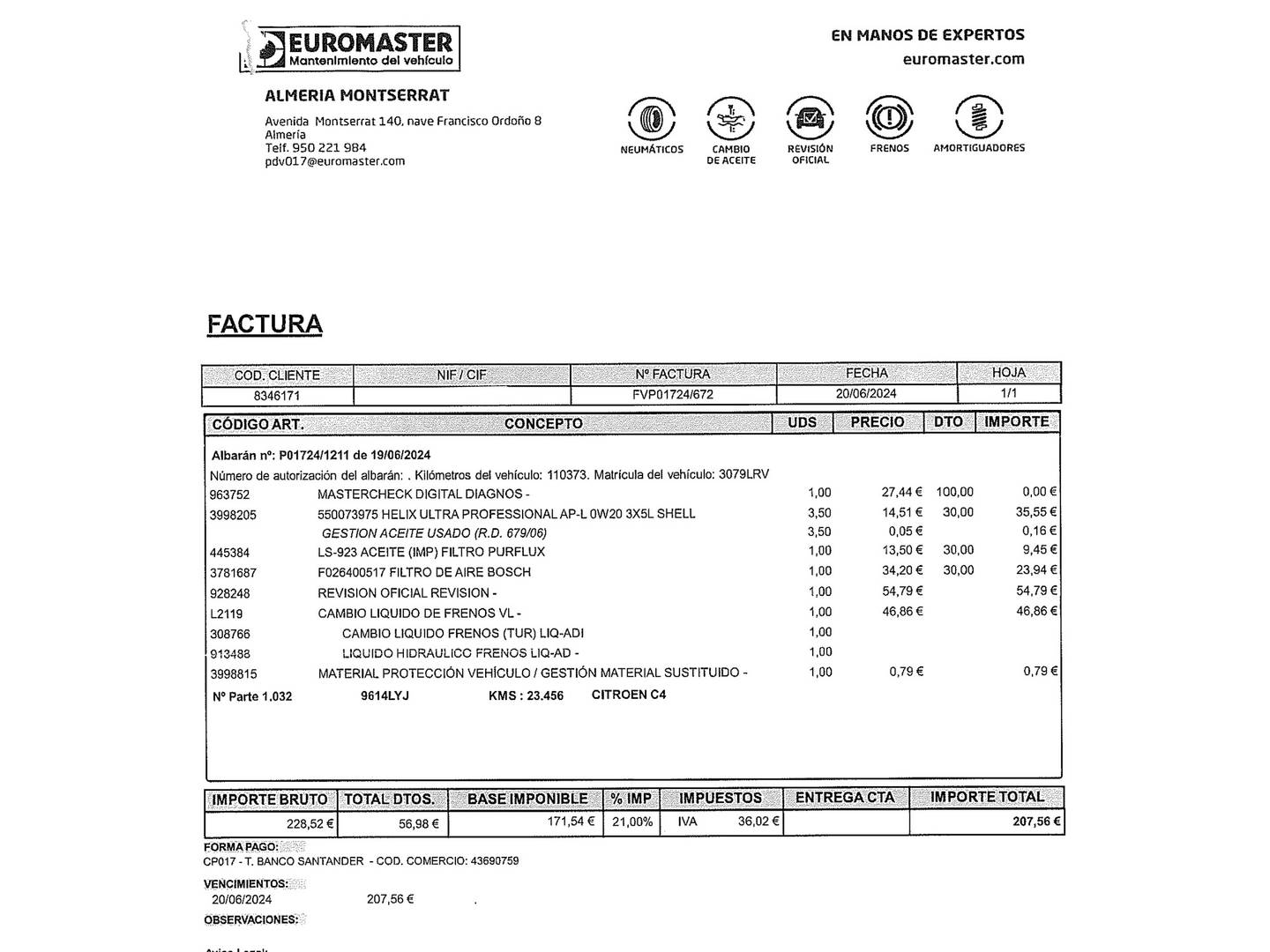 Foto del mantenimiento del Citroën Grand C4 Spacetourer Citroën Grand C4 Spacetourer PureTech 130 S&S 6v C-Series (131 CV) 7 Plazas