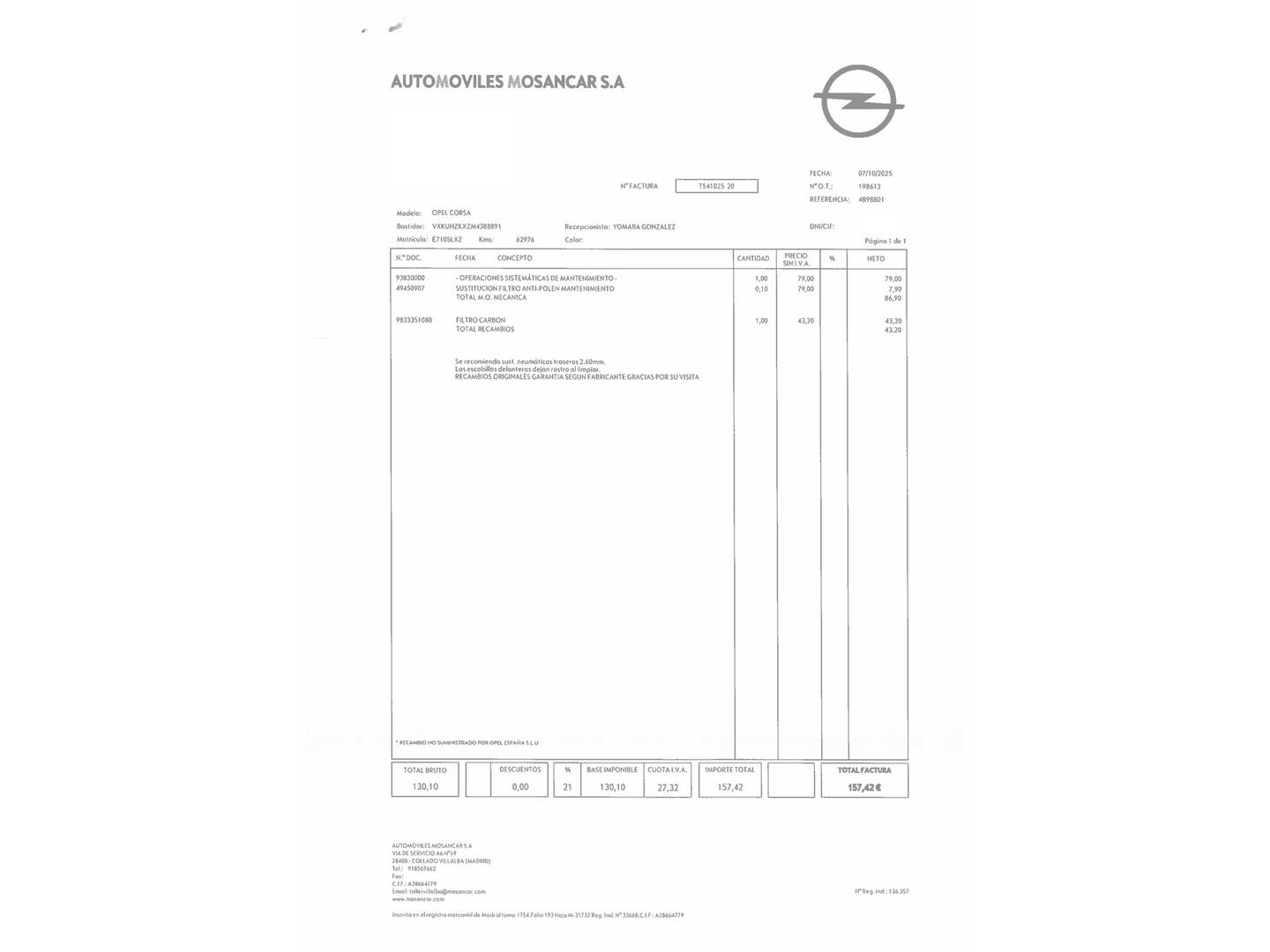 Foto Opel Corsa-e Opel Corsa-e 50kWh Elegance-e (136 CV)