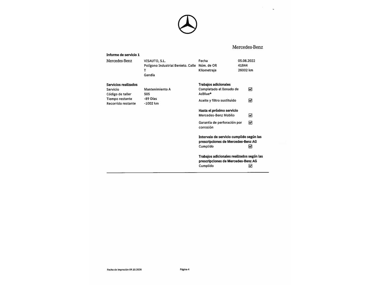 Foto del mantenimiento del Mercedes GLC Mercedes GLC GLC 200 d 4Matic (163 CV) Pack AMG