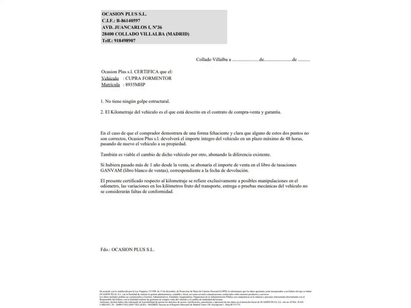 Certificado