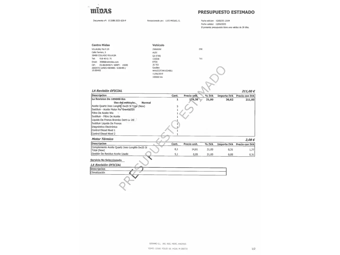 Foto Audi Q3 Audi Q3 Advanced 35 TDI (150 CV) S tronic
