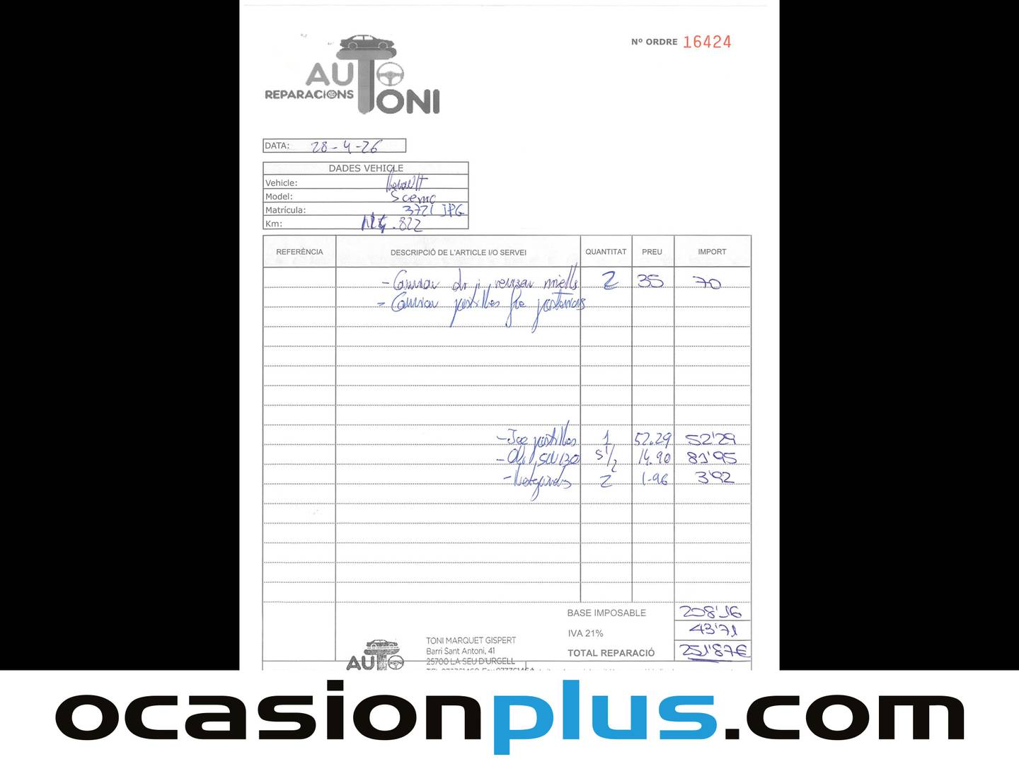 Foto del mantenimiento del Renault Grand Scénic Renault Grand Scenic Limited Energy dCi (130 CV) 7 Plazas