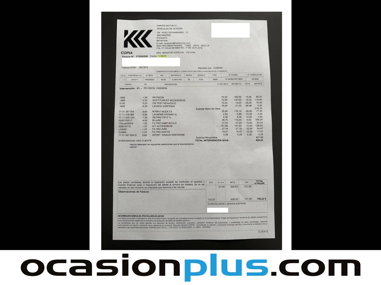 Foto del mantenimiento del Renault Mégane Renault Megane GT Line Energy TCe (130CV)