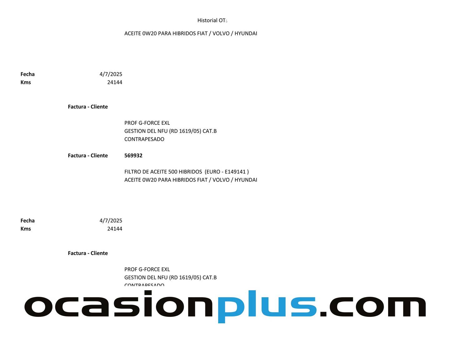 Foto del mantenimiento del Fiat 500 Fiat 500 Dolcevita 1.0 Hybrid (70 CV)