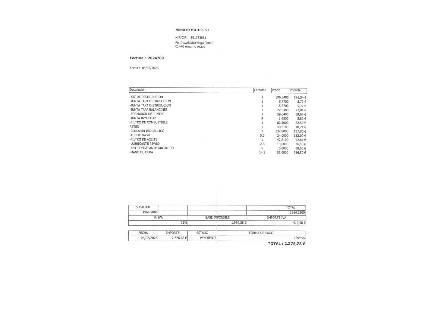 Foto del mantenimiento del Peugeot 5008 Peugeot 5008 1.2 PureTech Style S&S (130 CV) 7 Plazas