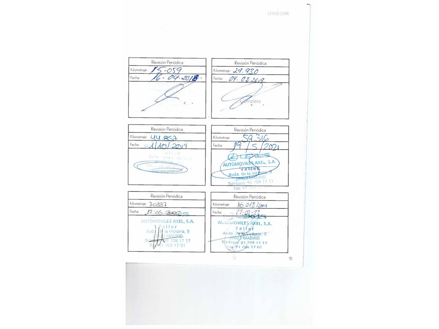 Foto del mantenimiento del Lexus NX Lexus NX 300h Executive 4WD + Navibox (197 CV)