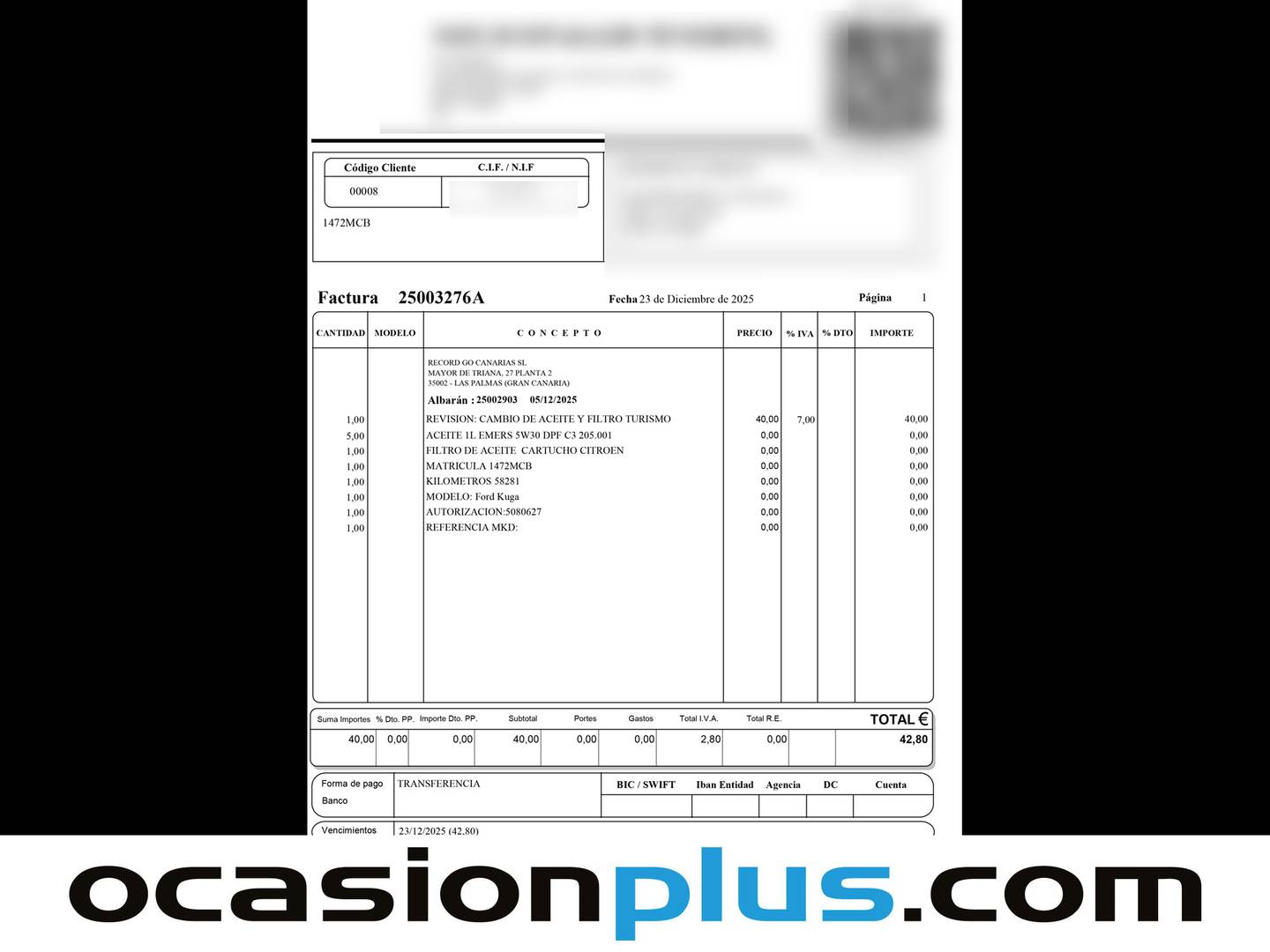 Foto del mantenimiento del Ford Kuga Ford Kuga 1.5 EcoBlue Trend (120 CV)