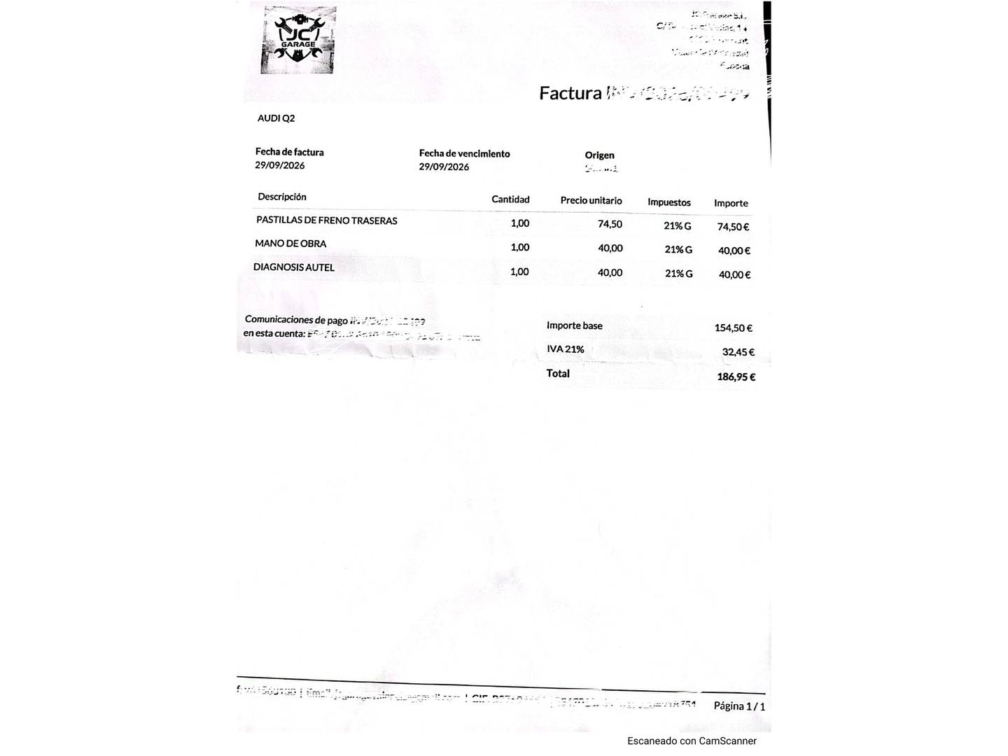 Foto del mantenimiento del Audi Q2 Audi Q2 design 35 TFSI (150 CV)