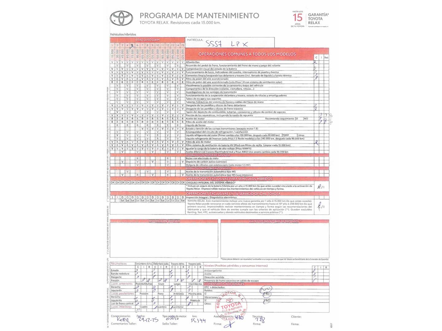 Foto del mantenimiento del Toyota Yaris Cross Toyota Yaris Cross 120H Adventure (116 CV)