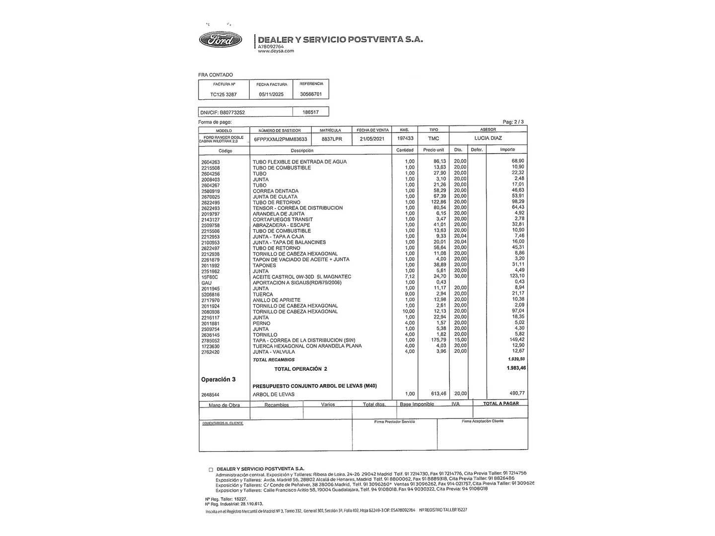 Foto Ford Ranger Ford Ranger 2.0 Ecoblue Doble Cabina Wildtrack 4x4 (213 CV)