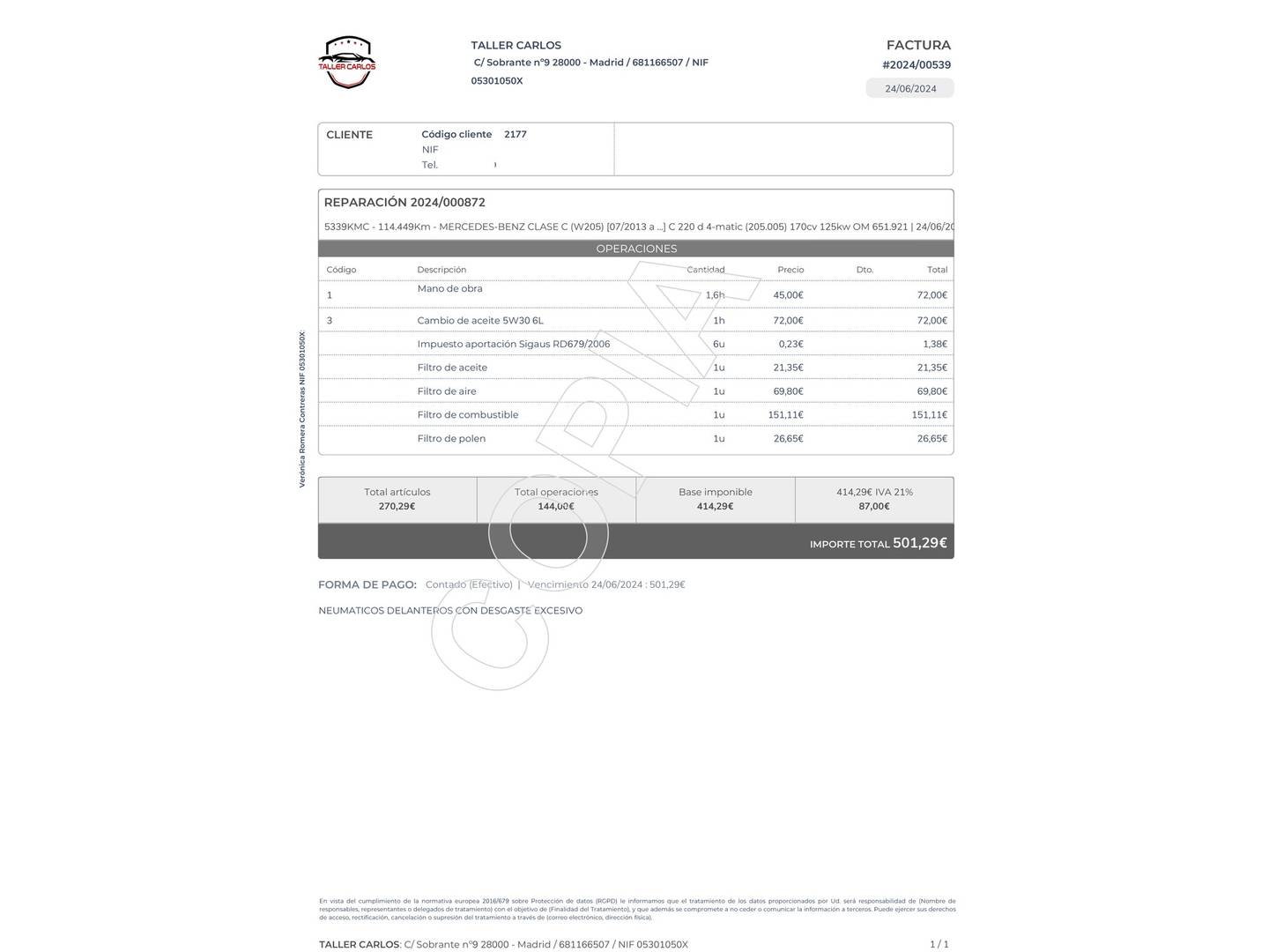 Foto Mercedes Clase C Mercedes-Benz Clase C Coupe 220 d (170 CV) Pack AMG