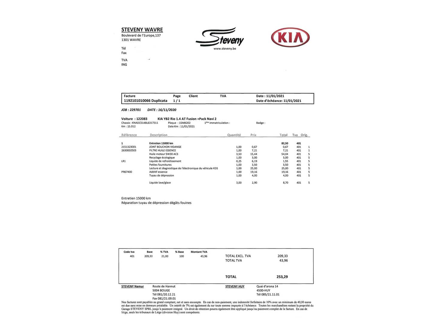 Foto del mantenimiento del KIA Rio KIA Rio 1.0 T-GDi Eco-Dynamics Drive (120 CV)