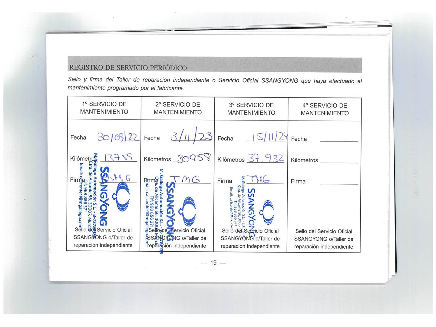 Foto del mantenimiento del SsangYong Tivoli SsangYong Tivoli 1.2 G12T Urban (128 CV)