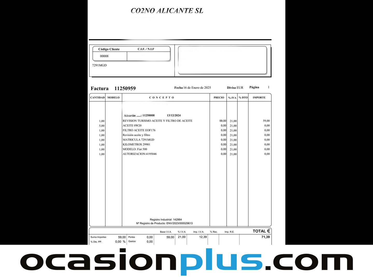 Foto del mantenimiento del Fiat 500C Fiat 500C 1.0 Hybrid Club (70 CV)