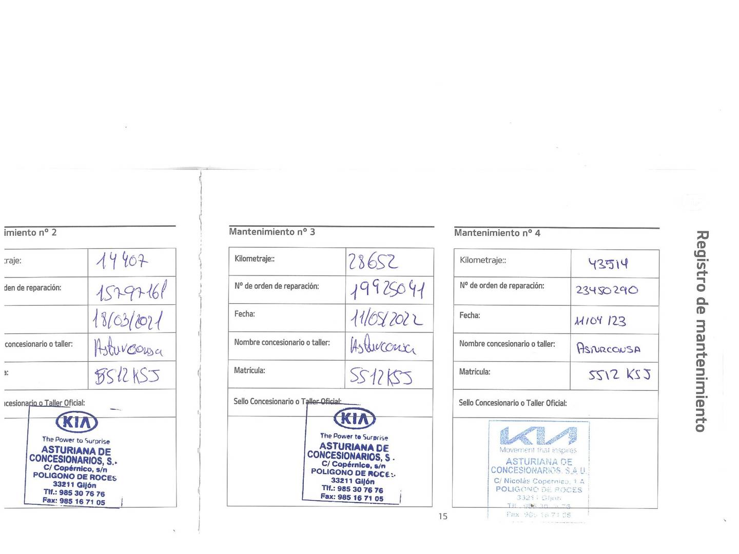 Foto del mantenimiento del KIA Rio KIA Rio 1.0 T-GDi Drive (100 CV)