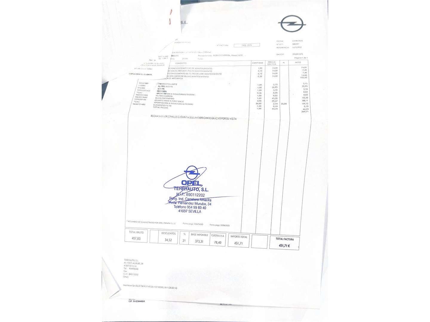 Foto del mantenimiento del Opel Mokka Opel Mokka 1.2 T GS (136 CV)