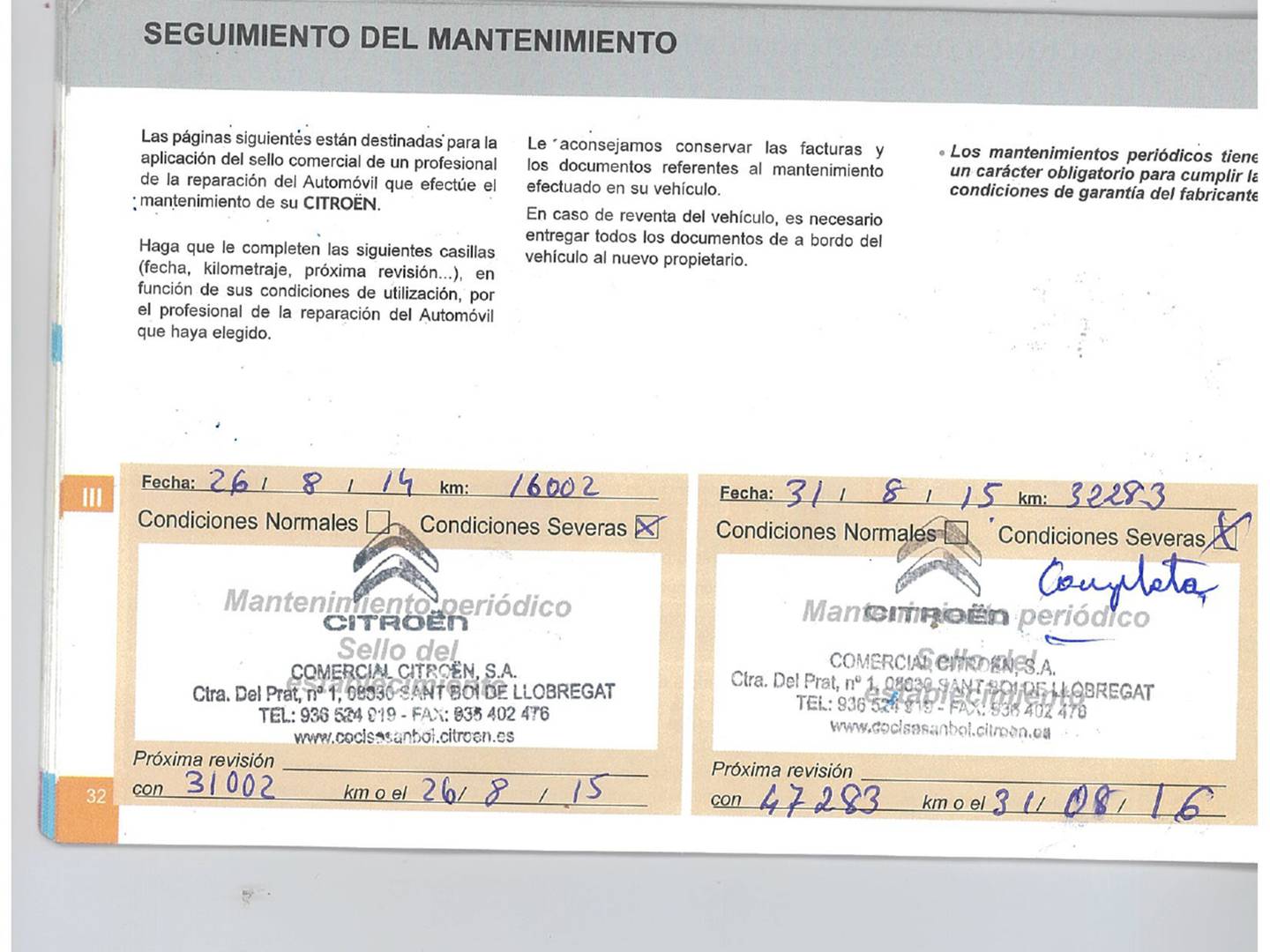 Foto del mantenimiento del Citroën C4 Citroën C4 1.6 e-HDI Collection (114 CV)