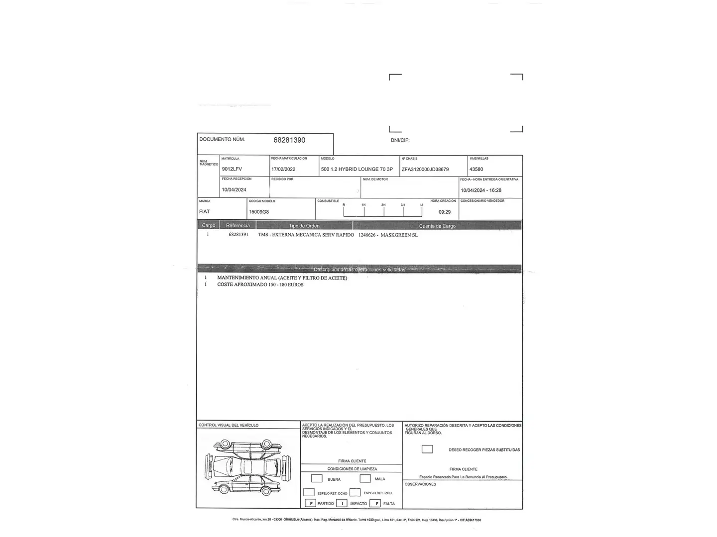 Foto Fiat 500 Fiat 500 1.0 6v GSE Lounge (70 CV)