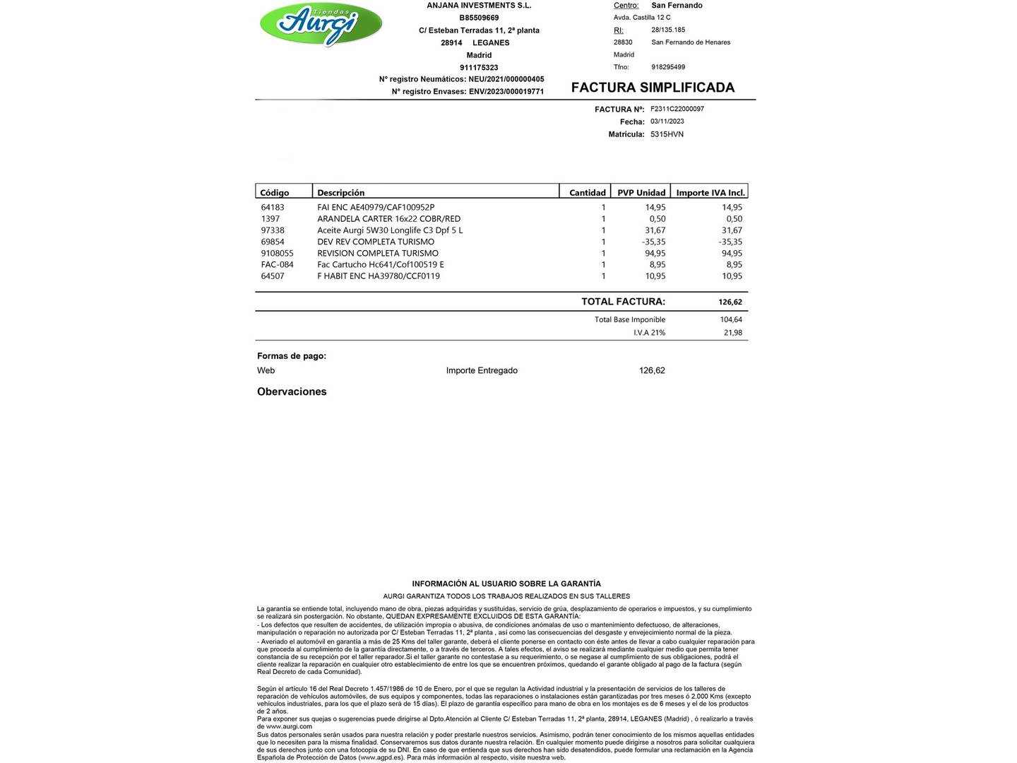 Foto del mantenimiento del Opel Corsa Opel Corsa 1.4 S&S Selective (100 CV)