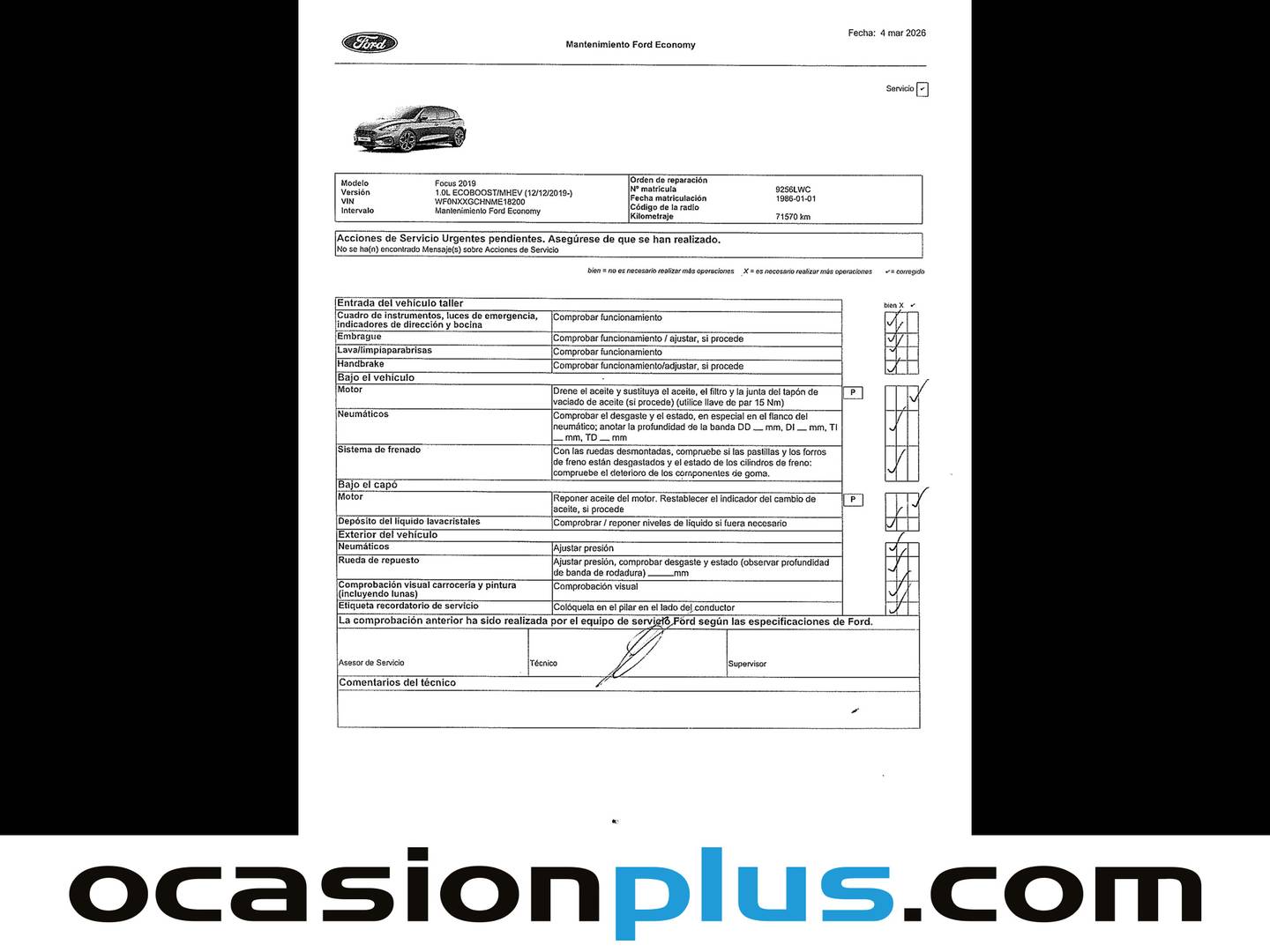 Foto del mantenimiento del Ford Focus Ford Focus 1.0 Ecoboost MHEV ST-Line X (125 CV)