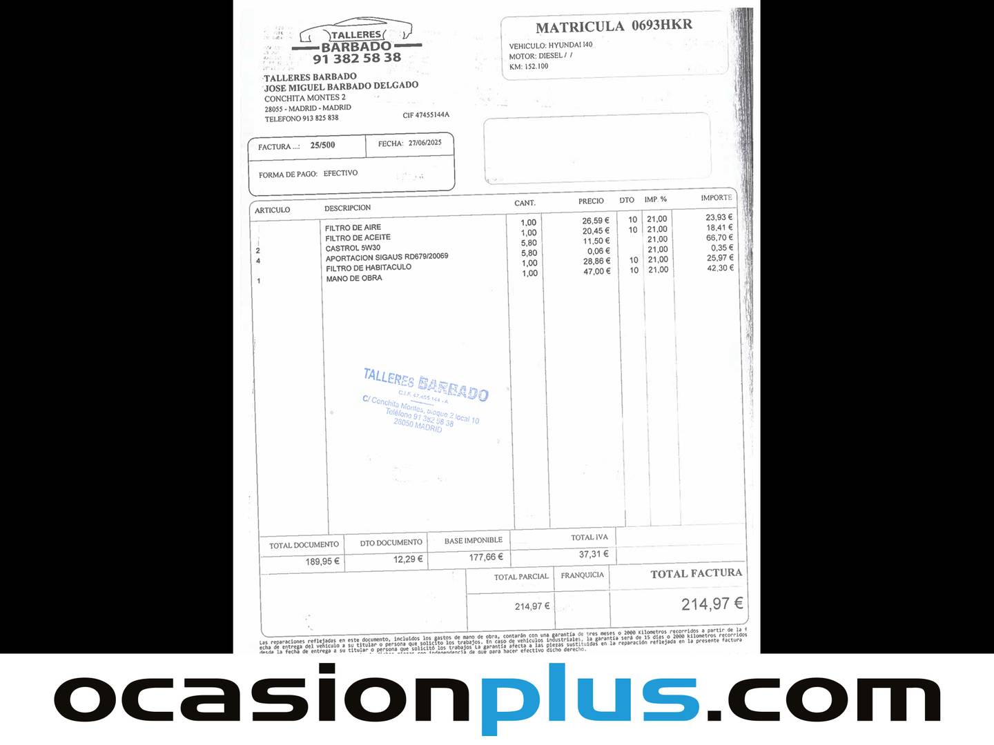Foto del mantenimiento del Hyundai i40 Hyundai i40 CW 1.7 CRDI GLS Style S (136 CV)