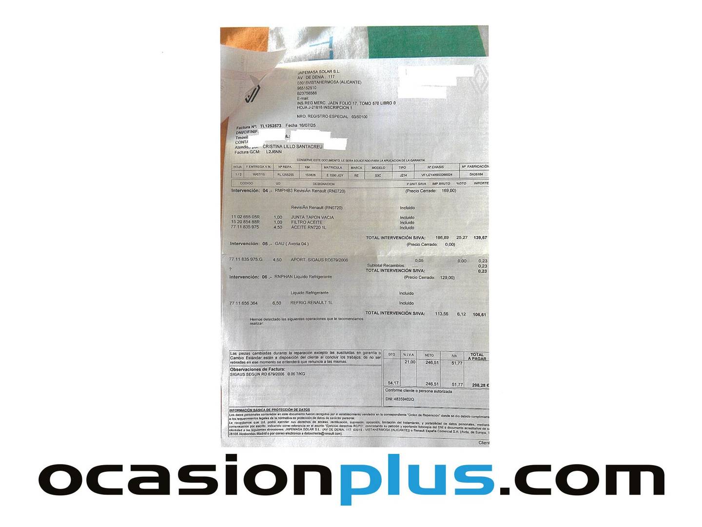 Foto del mantenimiento del Renault Scénic Renault Scenic 1.5 dCi Bose Energy eco2 (110 CV)